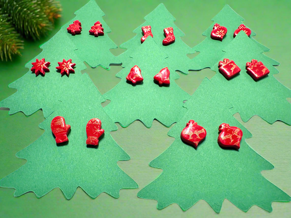 Winter Earrings/ Clay Earrings, Holiday Earrings/ Christmas Earrings- ON SALE only $8!