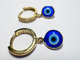 Evil Eye Protection Earrings/ Huggie Hoops