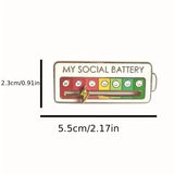 My Social Battery Pin - Expressive Interactive Mood Brooch Pin - Fashion Statement - Janine Design