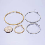 Patterned Hoop Earrings Silver Textured Hoop Earrings - Janine Design