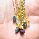 Raw Gemstone Necklace/ Affordable Gifts - Janine Design