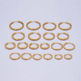 24K Gold Filled Hoop Earrings-Sleeper Earrings 15mm