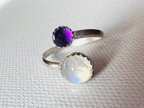 Bypass Ring Amethyst/Moonstone