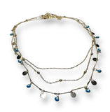 Layered Necklace with Evil Eye Chain - Janine Design