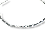 Figaro Chain Sterling Silver Anklet-Large