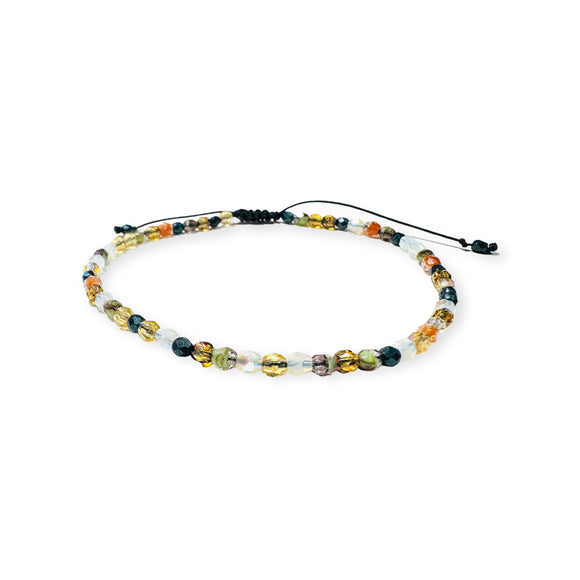 Micro Mini Adjustable Friendship Bracelet/Glass Friendship Bracelet 2-3mm - Janine Design
