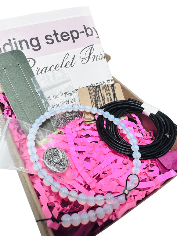 Single Wrap Bracelet Kit-DIY kit, Gemstone Bracelet Beading Kit, Beading Kit, DIY - Janine Design