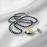 Beaded Pyrite and Labradorite Necklace