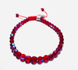 Adjustable Friendship Bracelet/6-8 MM Glass Friendship Bracelet/Faceted Bead Bracelet - Janine Design