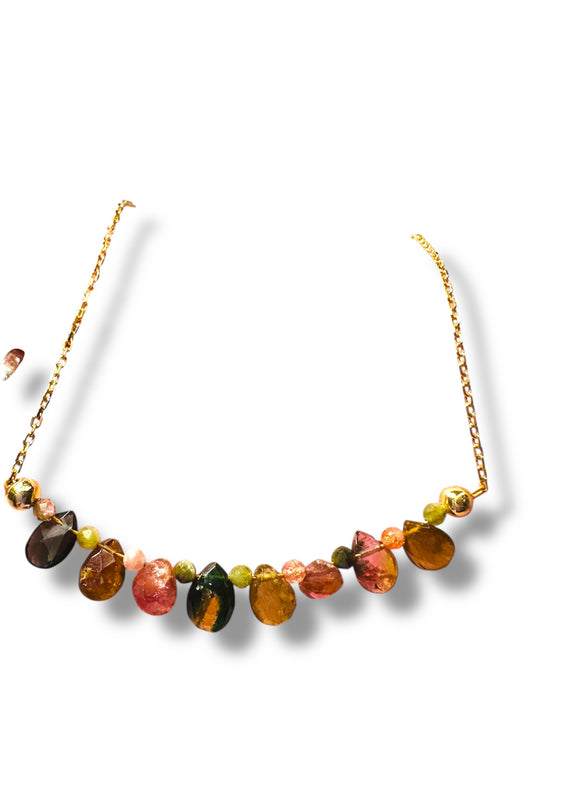 Tourmaline Teardrop Necklace - Janine Design