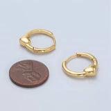 Gold Filled Heart Huggie Hoop Earrings - Janine Design