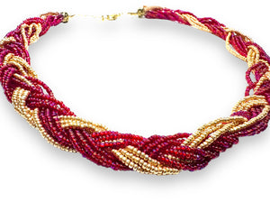 Braided Necklace, Knot Necklace, Beaded Knot Necklace - Janine Design