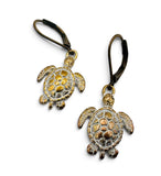 Whitewashed Turtle Earrings