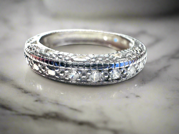 Silver Vintage Style Band Size 7