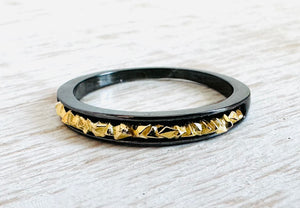 Golden Nugget Stacking Ring, Unisex Silver Ring, Stacking Ring, Promise Ring - Janine Design