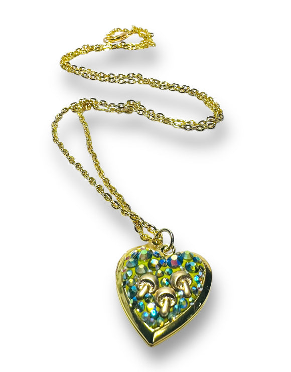 Crystal Clay Locket/Brass Locket/Affordable Gift - Janine Design