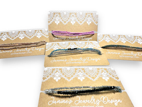 Dainty Stretch Bracelet Set/Minimalist Bracelets - Janine Design