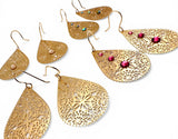 Golden Filigree Teardrop Earrings - Janine Design