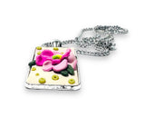 Polymer Clay Floral Sculpted Necklace - Janine Design