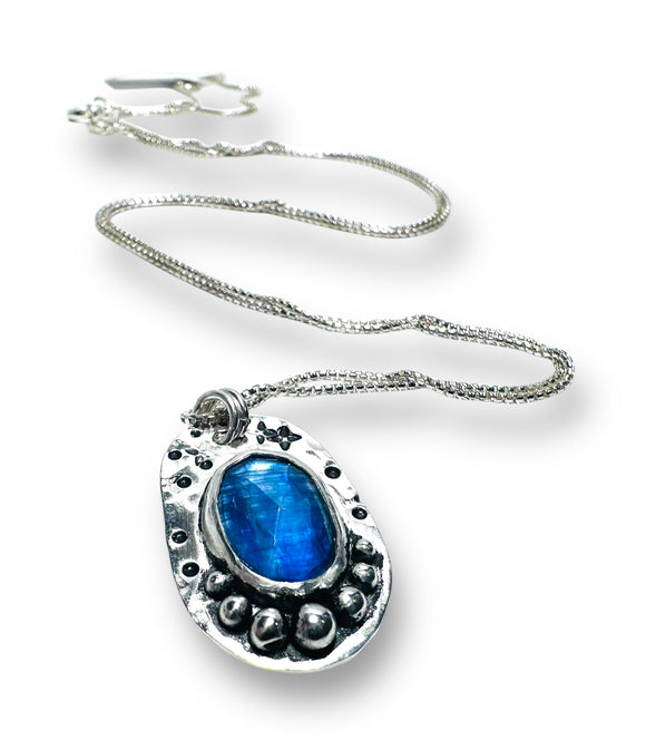 Kyanite Sterling Necklace, Kyanite Necklace - Janine Design