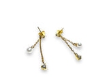 Gold Chain Earrings - Studs - Janine Design