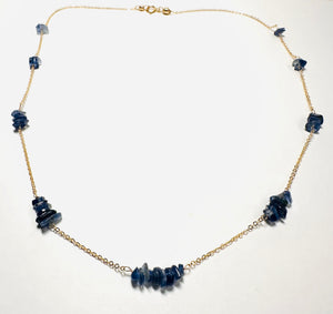Dainty Kyanite chip Gold Filled Necklace