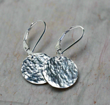 Silver Disk Earrings/Moon Earrings* - Janine Design