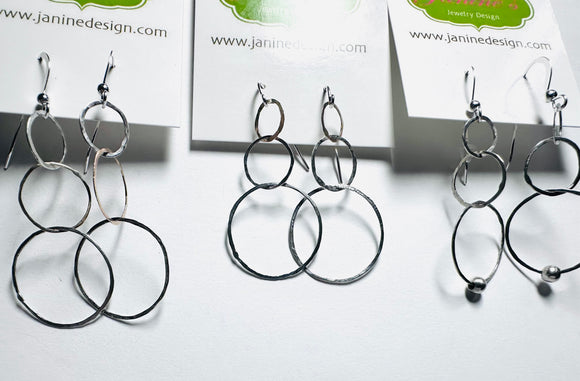 Triple Circle Earrings - Janine Design
