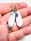 Dendritic Opal Teardrop Earrings
