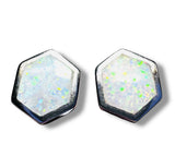 Hexagon Opal Studs/ October Birthstone Studs