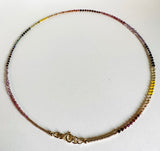 Dainty Gemstone Rainbow Necklace - Janine Design