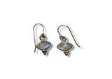 White Moonstone Dainty Earrings - Janine Design