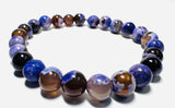 Gemstone Stretch Bracelet-Labradorite, agate, Calcite, Chalcedon - Janine Design