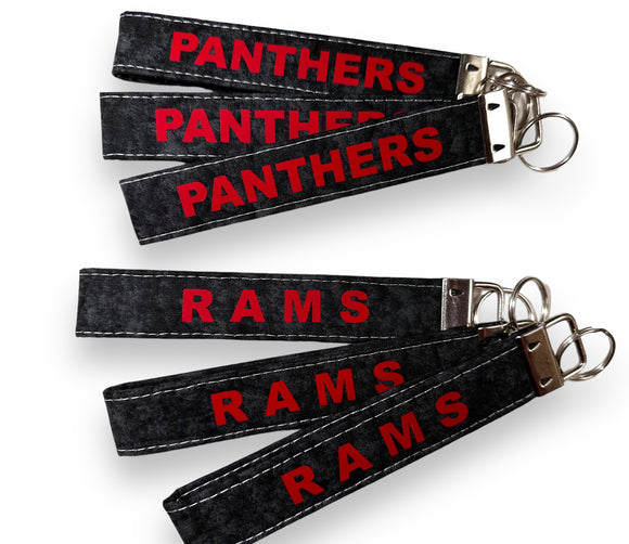 Holliston Key Chain/ School Key Chain/Panthers/Rams - Janine Design