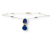 Lapis Necklace, Beaded Golden Necklace*