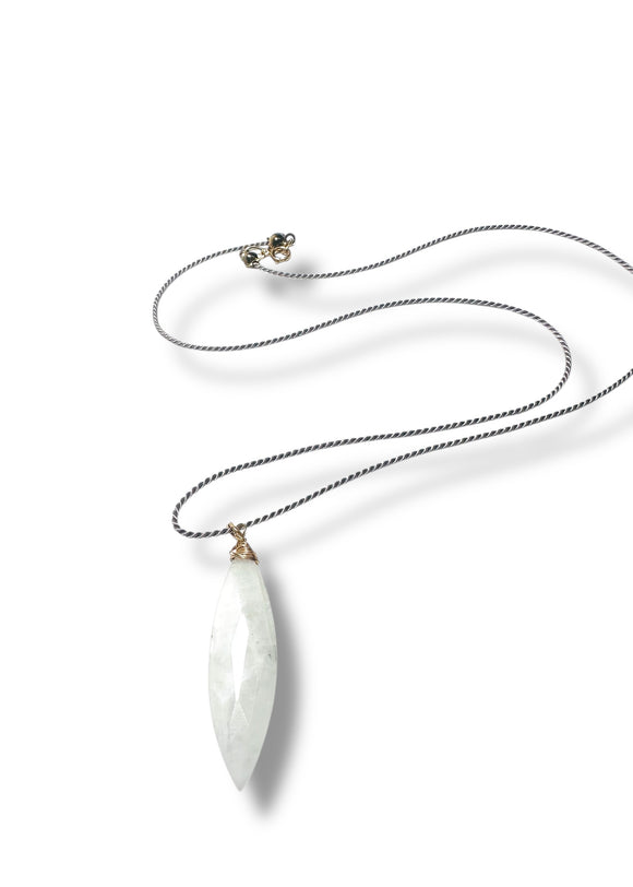 Moonstone and Silk Necklace