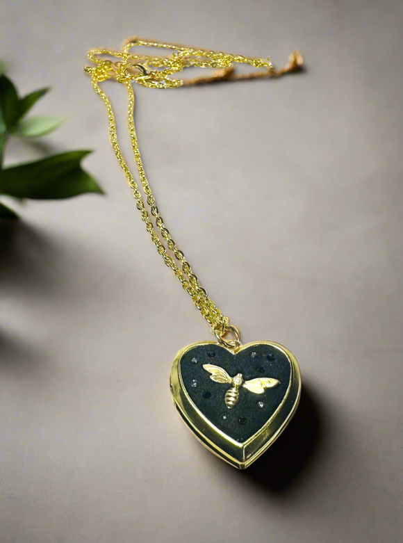 Crystal Clay Locket/Brass Locket/Affordable Gift* - Janine Design