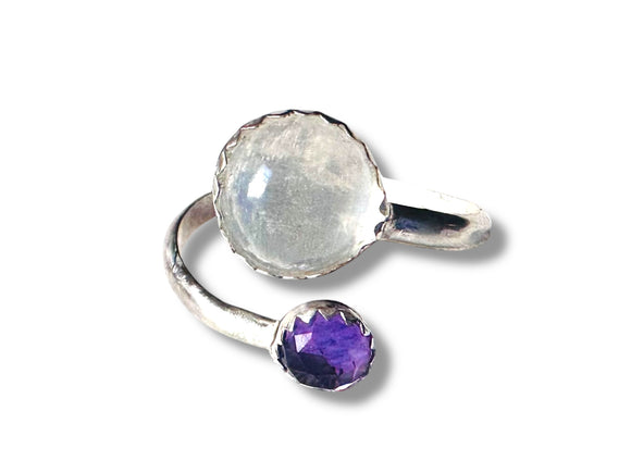 Bypass Ring Amethyst/Moonstone
