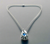 Sapphire Sterling Necklace, September Birthstone Necklace - 5 dots