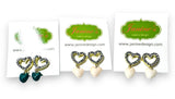 Heart Earrings/ Double Heart Crystal and Clay Earrings - Janine Design