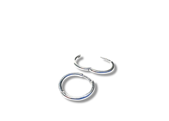 13mm Simple Round Hinged Hoop Huggie Earring