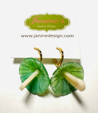 Green Mushroom Earrings/Resin  Earrings/ Forest Earrings