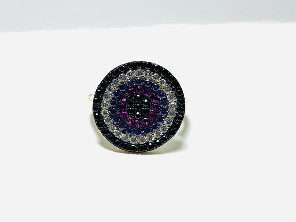 Evil Eye Ring/Size 5/Small Statement Ring - Janine Design