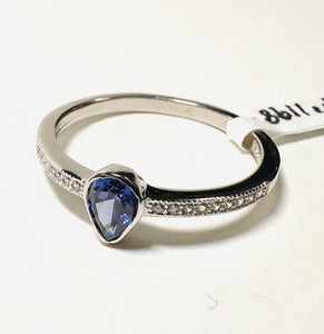 Affordable Tanzanite Ring/ Lab Gemstone Ring/ Size 9 Ring - Janine Design