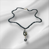 Beaded Pyrite and Labradorite Necklace