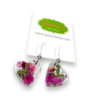 Pressed Flower Earrings/Real Flower Earrings/Resin Flower - Janine Design