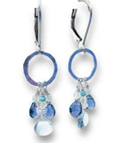 Gemstone Teardrop Silver Circle Earrings*