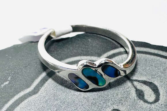 Abalone 3 Line Design Band Ring Size 9 - Janine Design