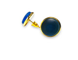 Blue Glass Button Earrings - Janine Design