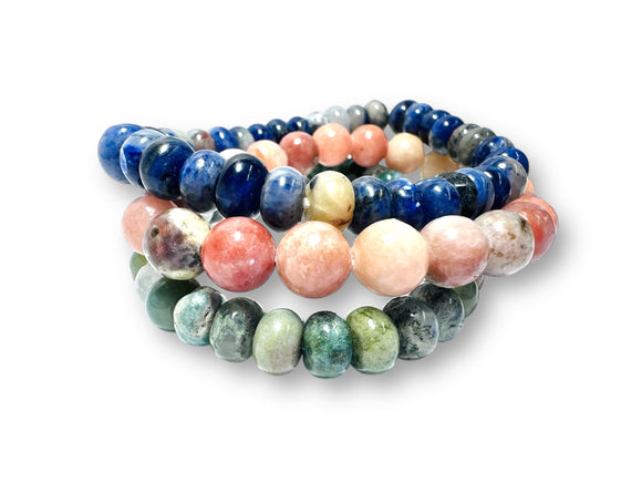 Natural Color Gemstone Stretch Bracelets*